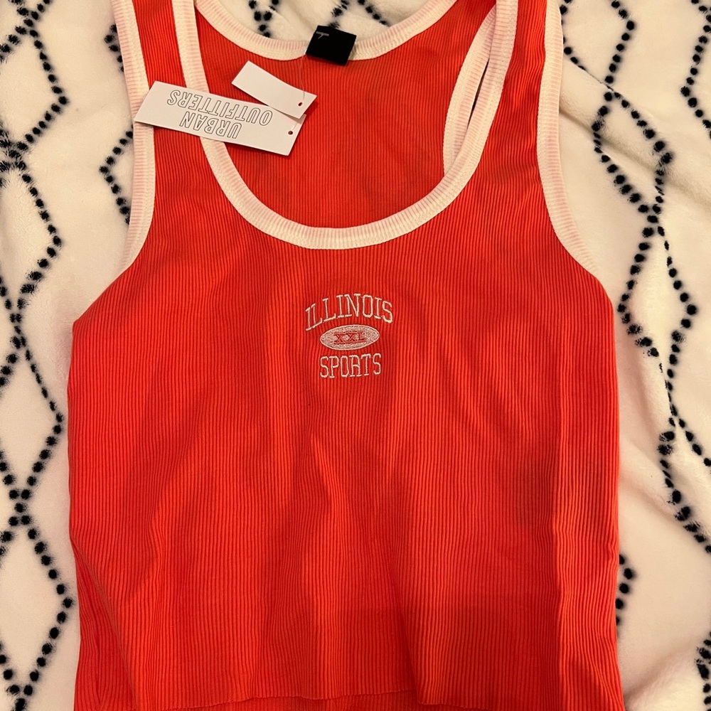 illinois sports red urban outfitters tank top